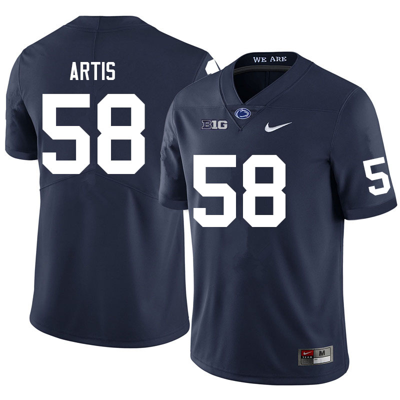 Men #58 Kaleb Artis Penn State Nittany Lions College Football Jerseys Sale-Navy - Click Image to Close